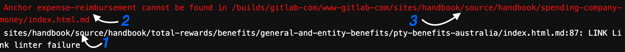 Link linter error